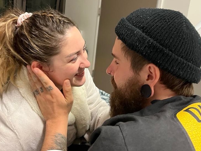 Kimberly Hide and Sam Mitchell remain in hospital after the pair were involved in a horrific crash at Willaston on May 4. Kim nearly lost her foot and has undergone multiple surgeries and Sam suffered a leg broken in three places. Picture: Supplied