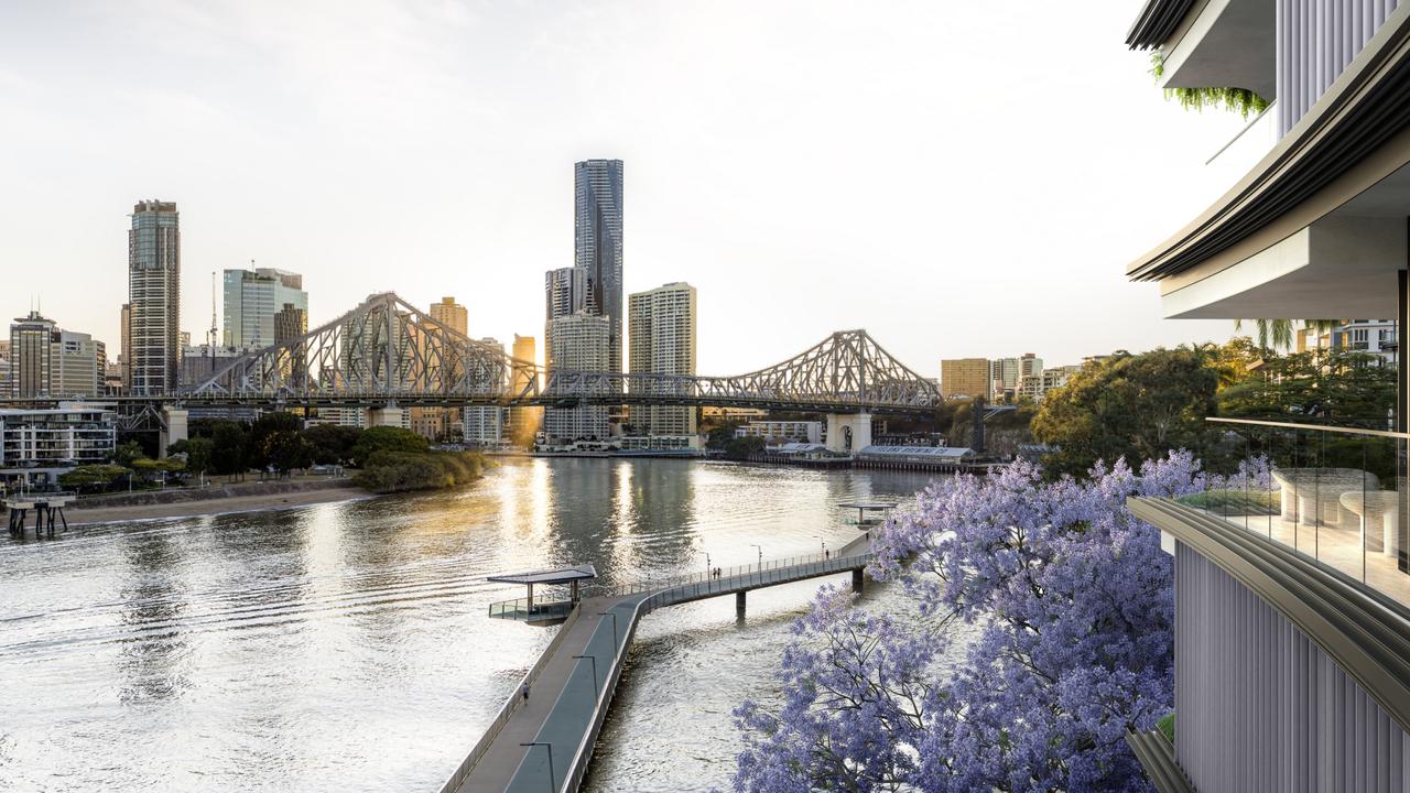 The view of the Story Bridge from 3/65 Moray Street, New Farm, is breathtaking.