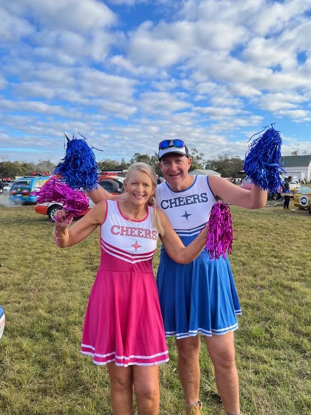 Jenny Beavis and Mal Stewart dressing up at a previous rally. Supplied.