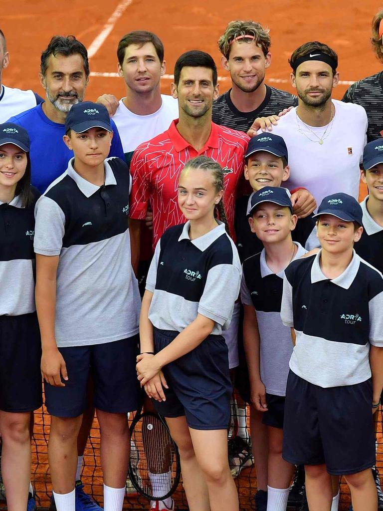 Novak Djokovic at the Adria Tour before he got Covid. Photo by Andrej ISAKOVIC / AFP