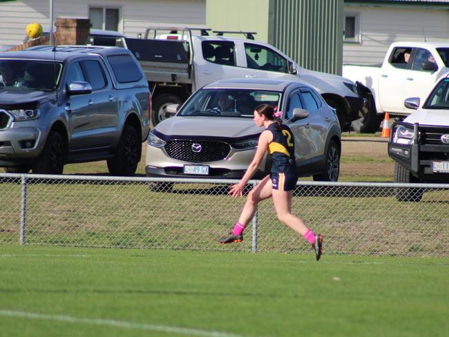 SFLW Community League - Action from Sorell v St Virgils during the annual Pink Sock-Carolyn Birch Memorial Match. Picture: Jake Garland