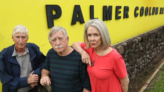 Palmer Coolum Resort timeshare owners Russell Bennett, left, Chris Shannon and Maree Frecklington. Picture: Lyndon Mechielsen