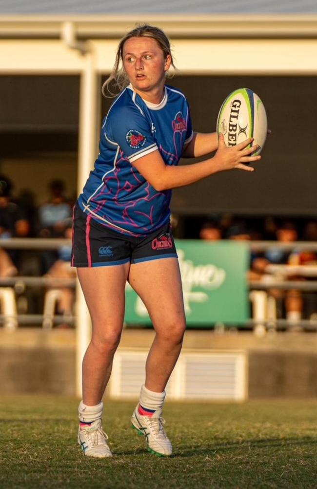 Alenna Whipp playing for the Queensland Orchids at the national women's rugby union championships.