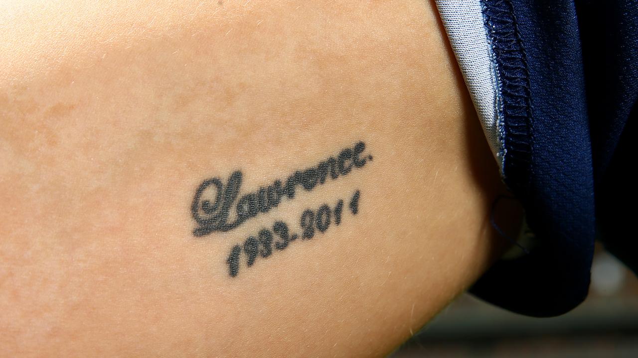 One of Ashmore’s tattoos, dedicated to her grandfather. Picture: Adam Head