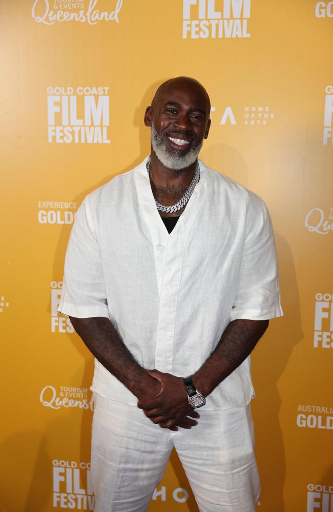 Fred Nwaka at the JAFAICAN premiere with Peter Andre at Gold Coast Film Festival at HOTA. Picture, Portia Large.
