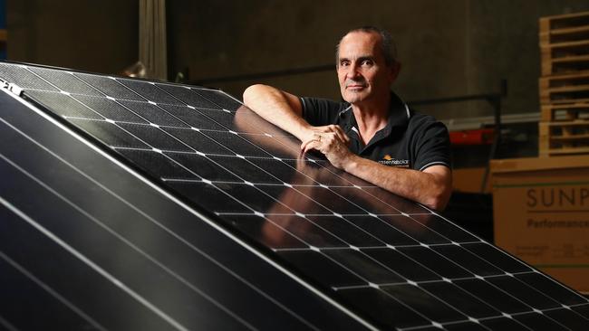 Owner of Essential Solar in Melbourne, David Bruce, after the August allocation for government-subsidised solar installations was exhausted in less than 90 minutes. Picture: Aaron Francis