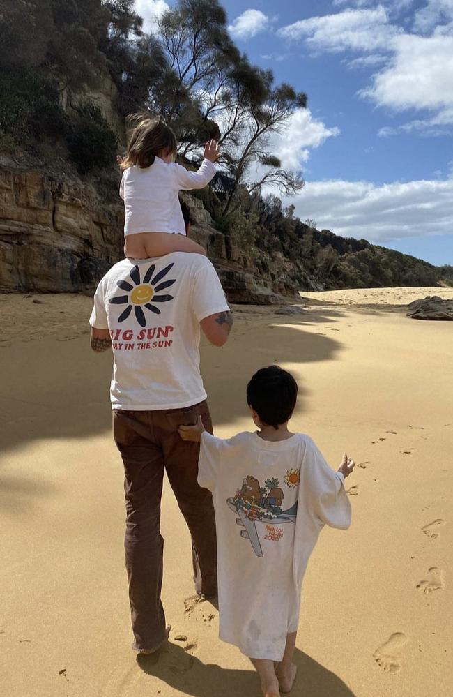 Journalist Sam Stolz and his sons, 2 and 4. Picture: Sam Stolz.