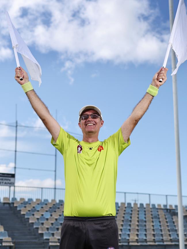 Colin Chalmers will umpire AFL Cairns games in all age groups this year. Picture: Brendan Radke