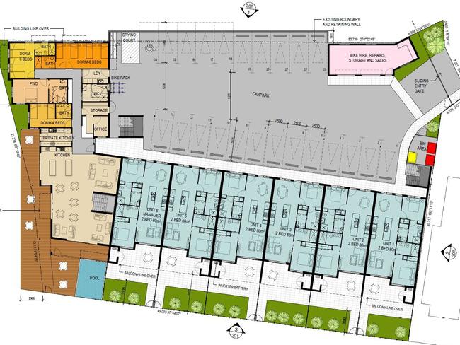 Design plans for Mackay Adventure Lodge and Apartments in Andergrove. Picture: Supplied