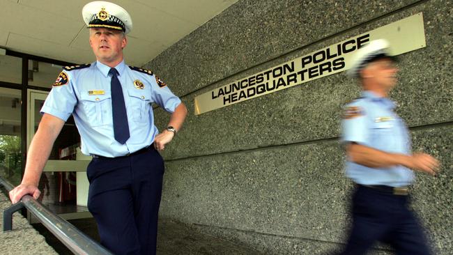 Tilyard at Launceston’s Police Headquarters in 2004 when he had just become police assistant commissioner.