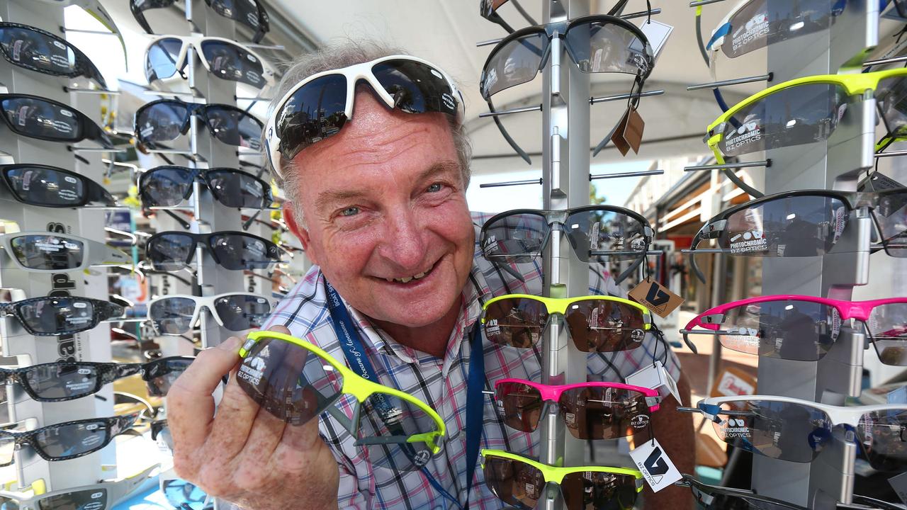 Kevin Barr of Barz Optics with his Floating sun glasses. Picture: Mike Batterham