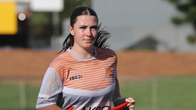 Young up and coming NT Rugby referee Zoe Grotaers. Picture: Leithal Pictures