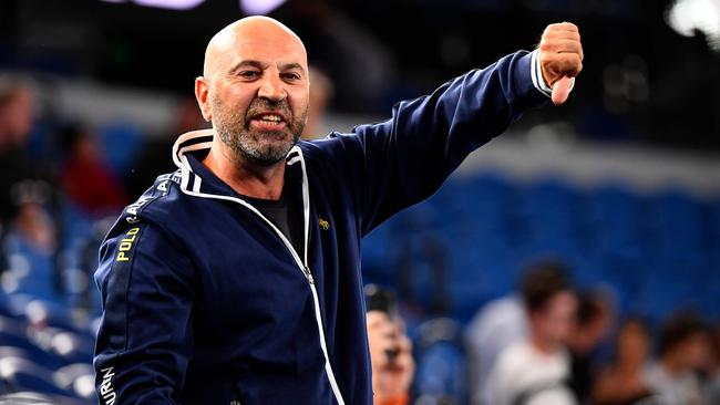 Spectators were angered when they were forced out of Melbourne Park before the end of the match, but it gave Djokovic valuable rest time. Picture: AFP