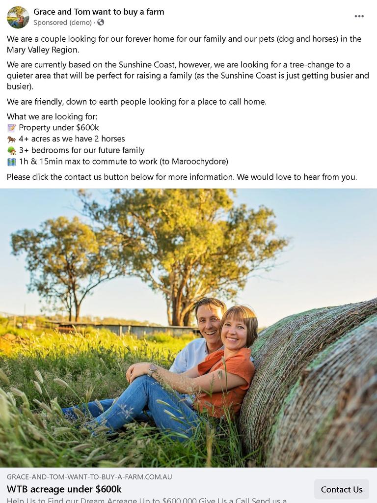 The couple’s Facebook ad that has been getting them all the attention from local homeowners.