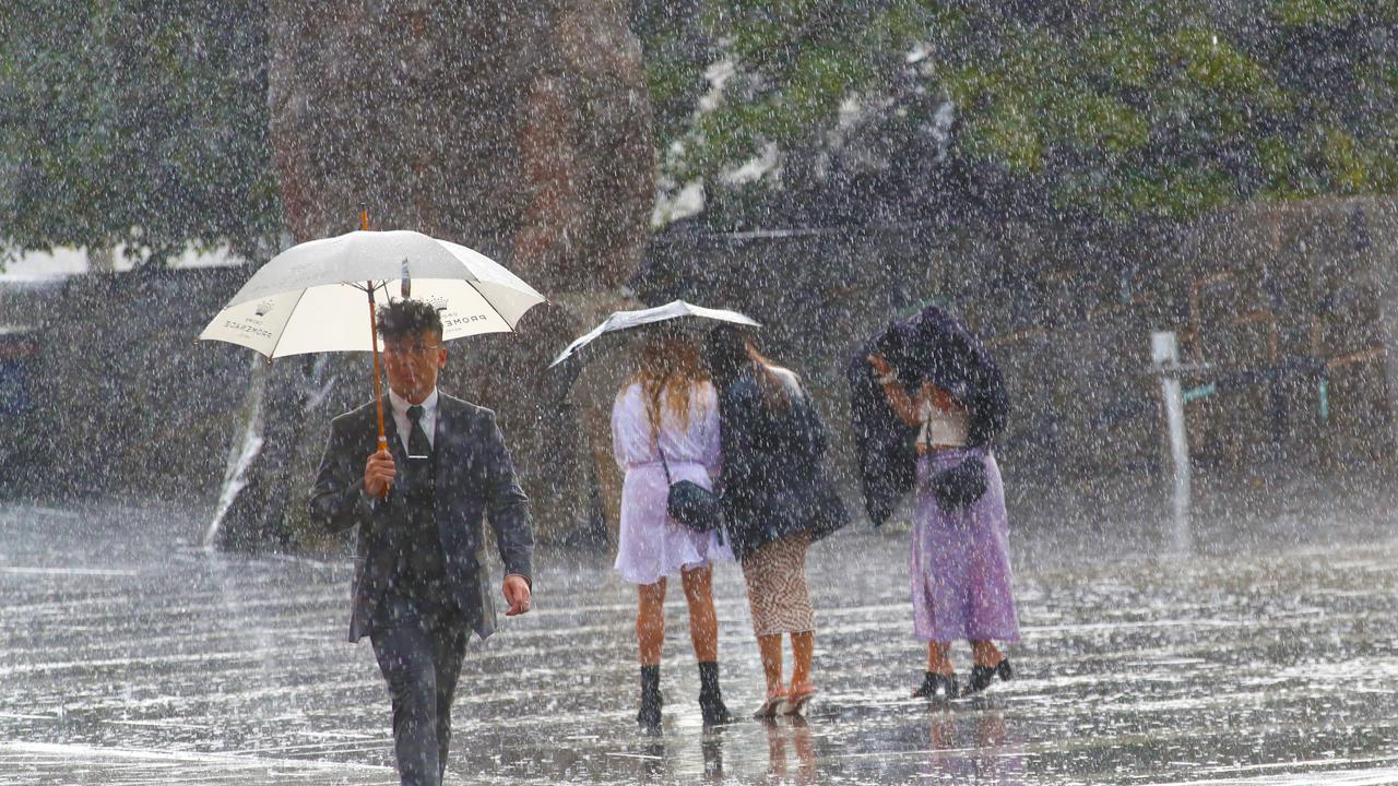 Victorians have been warned of a wet start to the AFL grand final weekend. Picture: David Crosling