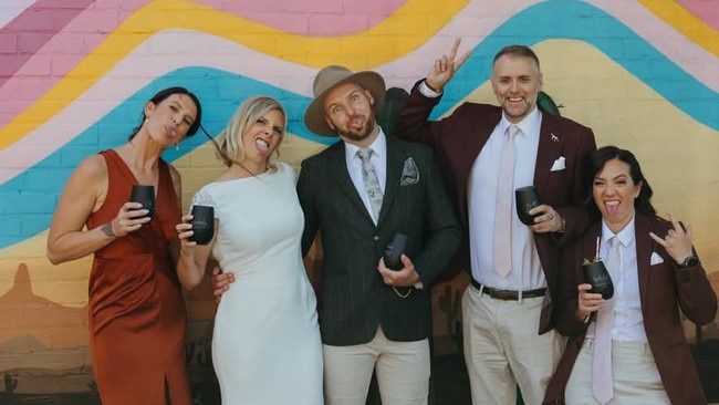 Jacob Vennix, centre, with his wife Kimberley Fuller, 2nd left. Picture: Instagram