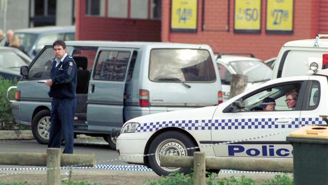 The murder scene at Cross Keys Reserve in Pascoe Vale.