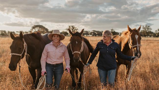 Shona Larkin and Angie Nisbet, Longreach, launched FarmHer Hands eight months ago. Picture: Supplied