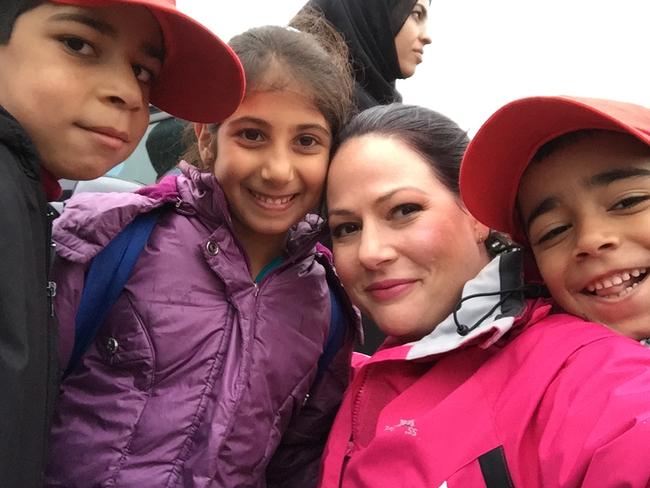 EMBARGOED SUN MAR19 TV COLUMN TRT World anchor and foreign correspondent Natasha Exelby with Syrian refugee children. Picture: Supplied