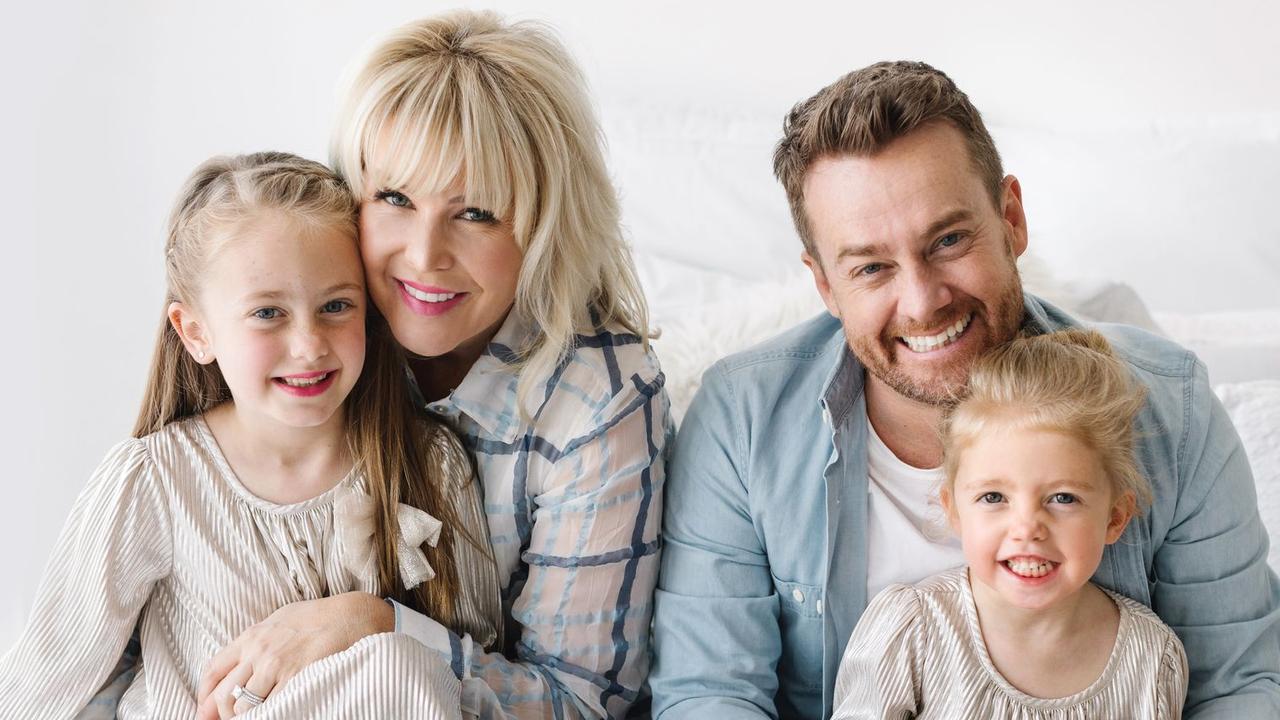 Grant and Chezzi Denyer with their daughters. Picture: Sydney Confidential