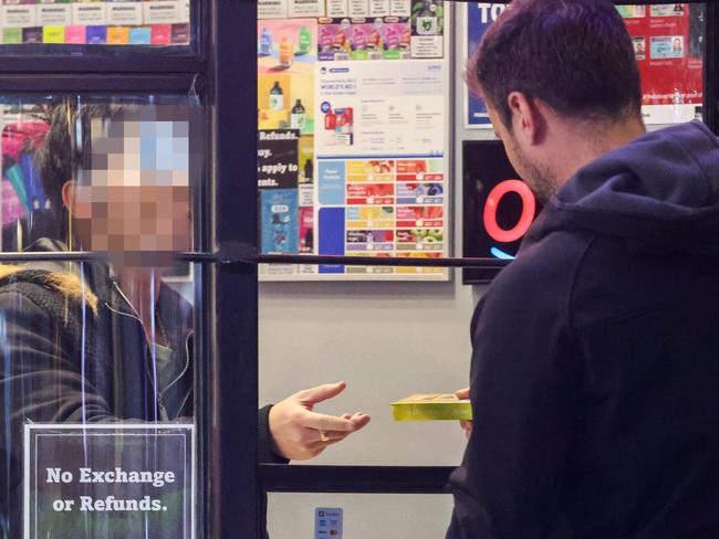 MELBOURNE, AUSTRALIA - JULY 1 2024People are seen buying vapes from stores in Melbournes CBD after the laws changed only allowing them to be purchased from a pharmacy Picture: Brendan Beckett