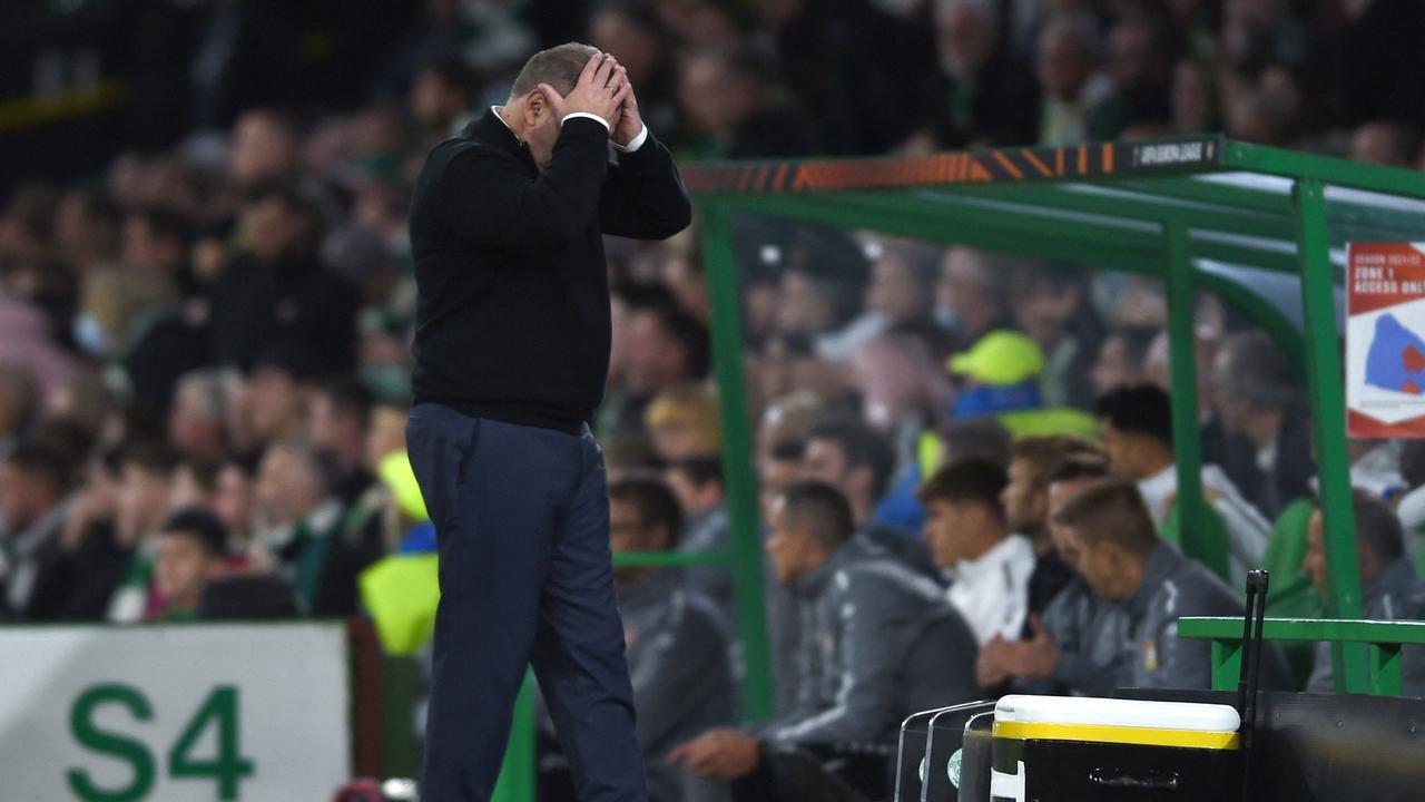 Celtic's head coach Ange Postecoglou is under plenty of pressure. (Photo by Neil Hanna / AFP)