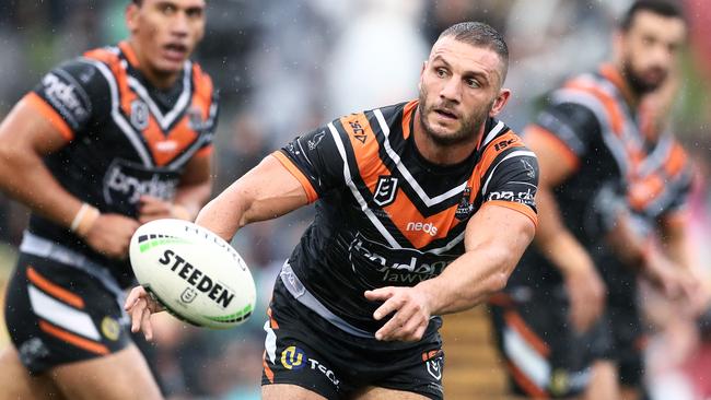 Robbie Farah wound back the clock to score two tries in the the Tigers’ opening round win against the Sea Eagles. Picture: Getty Images