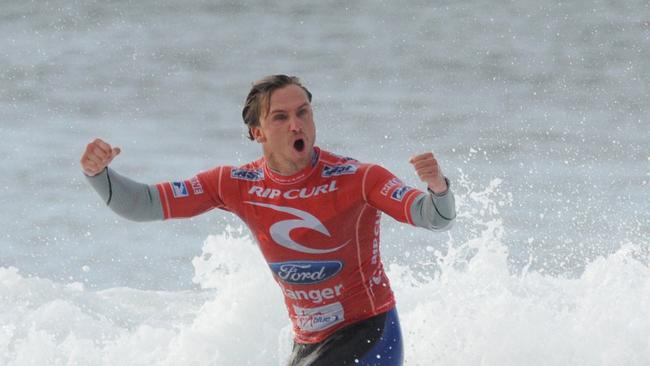 Rip Curl Pro, Bells Beach Torquay. Surfing. Chris Davidson (Aust) pumped.