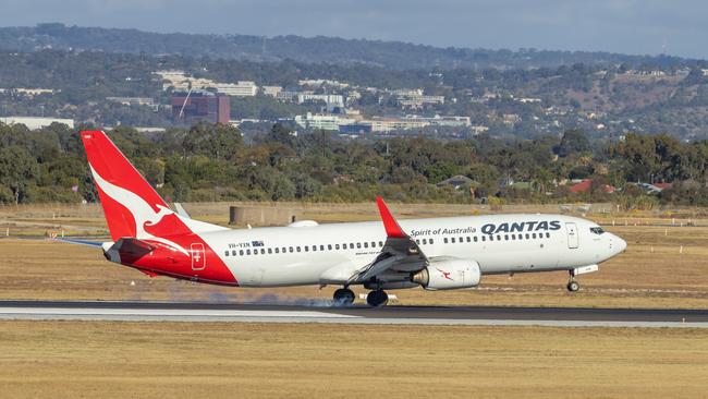 A Qantas spokesperson said the plane is being inspected by engineers. Picture: NCA NewsWire / Ben Clark