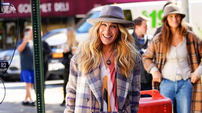 Sarah Jessica Parker is seen on the set of 'And Just Like That'. Photo by Jackson Lee/GC Images