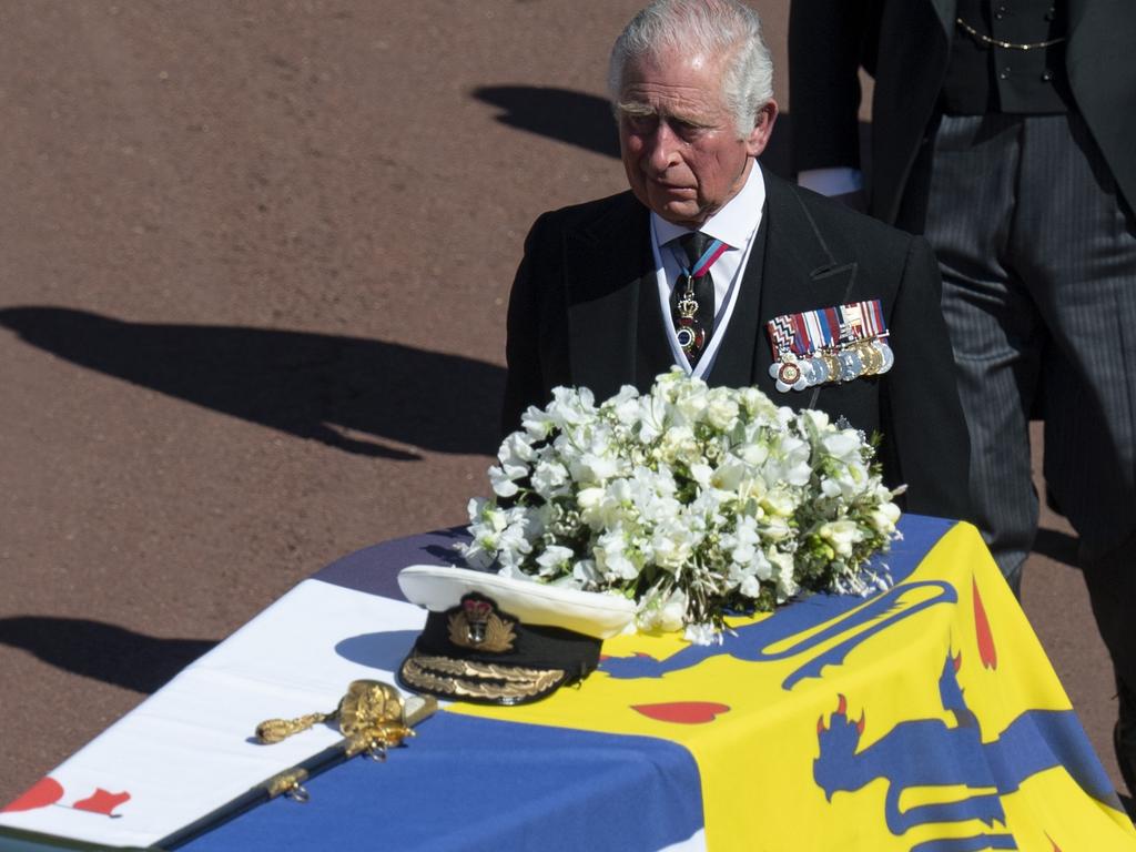 Prince Charles during the funeral of Prince Philip: Picture: UK Press Pool/UK Press via Getty Images