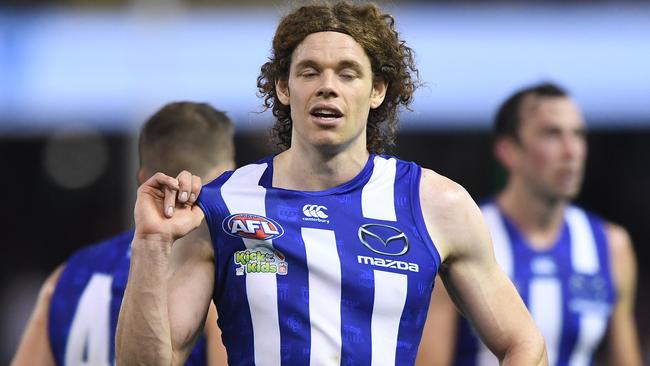 Ben Brown laments North Melbourne’s poor Good Friday showing. Picture: AAP Image/Julian Smith.