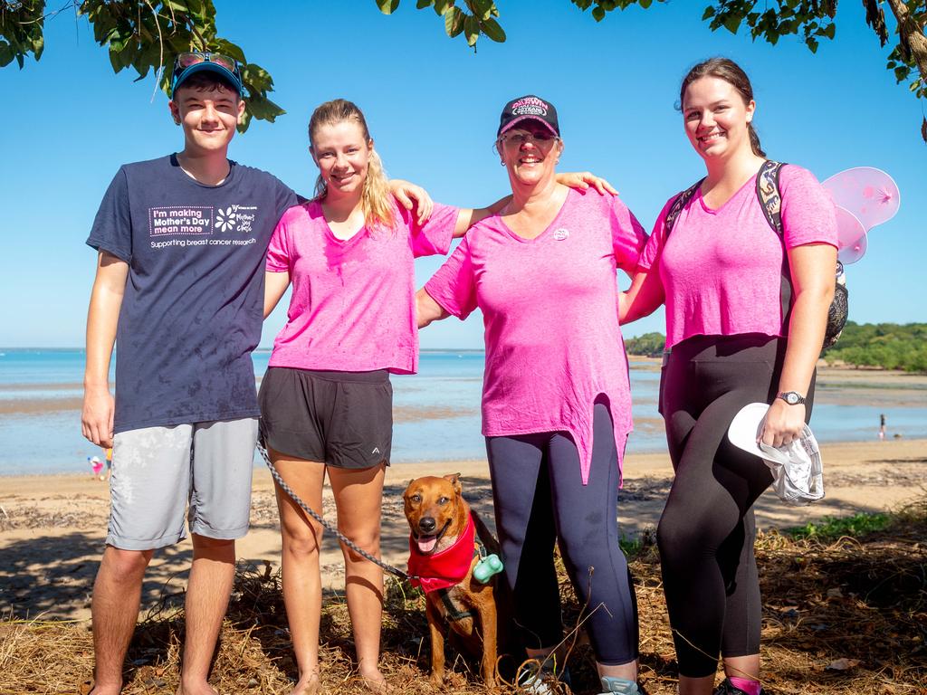 The annual Mother's Day Classic supporting breast cancer research was held along the East Point foreshore in 2021. Beau, Jade and Georgia Stroud with mum Yanca Neut. Picture: Che Chorley