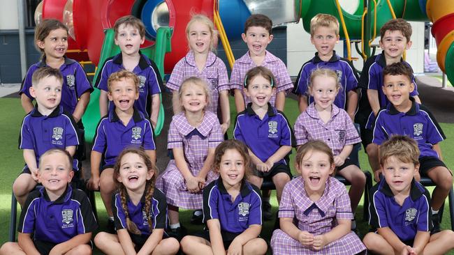 My First Year: Broadbeach State School Prep B. Front row: Sebastian, Ada, Eve, Harper, Jed. Middle row: Brodie, Banks, Becky, Nina, Grace, Rio. Back row: Frankie, Luca, Yessie, Luca, Jordan, Milan. Picture: Glenn Hampson
