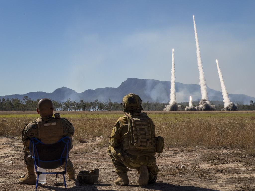 United States Marine Corps 3rd Battalion watching a live-fire demonstration at Shoalwater Bay Training Area in Queensland, which could become Australia’s new defence home.