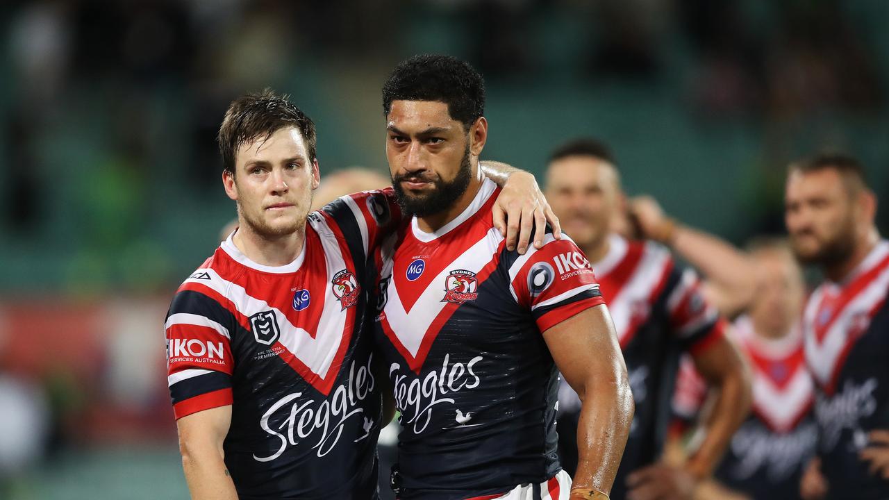 Different kinds of hugs for the Roosters in 2020.