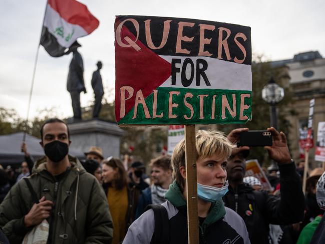 LONDON, ENGLAND - NOVEMBER 4: People protest in support of Gaza on November 4, 2023 in London, United Kingdom. The action is being held to call for a ceasefire in the Hamas-Israel conflict. (Photo by Carl Court/Getty Images)