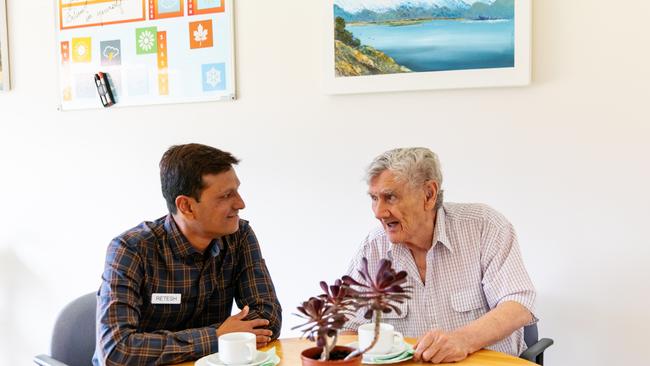 Amber Aged Care, staff with a resident. Picture supplied by Amber Aged Care.