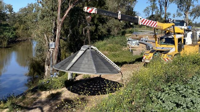 Installation of fish screens is intended to stop fish being killed by water pumps. Picture: Matt Hansen