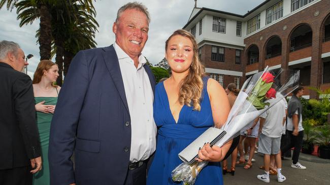 St John's College Woodlawn Year 12 Formal: Alexa Busteed with her dad, Clinton. Picture: Cath Piltz
