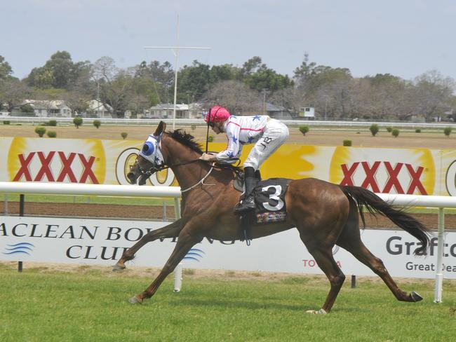 Jake Bayliss rode Tom Cowan trained Catch Me Latar to a two-length victory in race 1 the Winning Edge Presentations Benchmark 66 Handicap over 3146m at Clarence River Jockey Club in Grafton on Monday, 18th November, 2019.