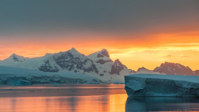 An Antarctic sunset.