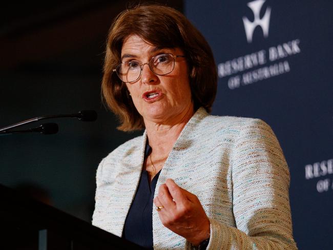 SYDNEY, AUSTRALIA - NewsWire Photos NOVEMBER 5, 2024: RBA Governor, Michele Bullock during a press conference following the announcement that interest rates would stay on hold. Picture: NewsWire / Nikki Short