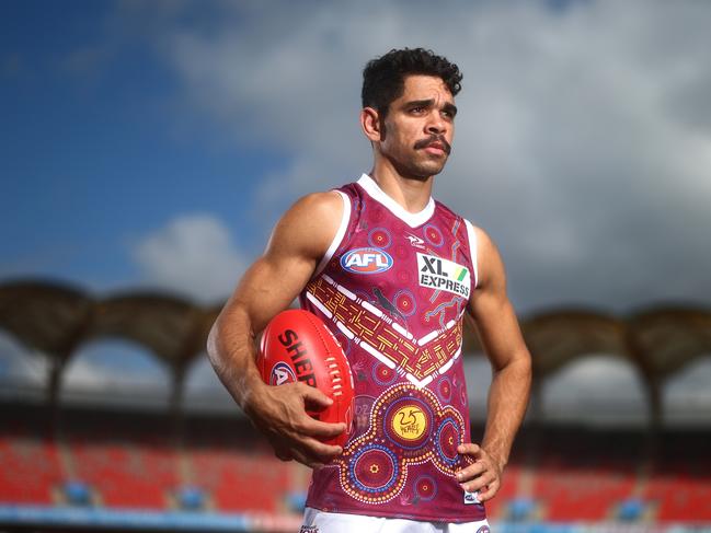 Charlie Cameron is proud to wear Brisbane’s Indigenous guernsey. Picture: Chris Hyde/Getty Images