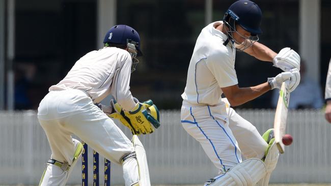 Queensland Premier Cricket - Gold Coast Dolphins vs Norths at Bill Pippen Oval, Robina. Dolphins Hugo Burdon batting. (Photo/Steve Holland)