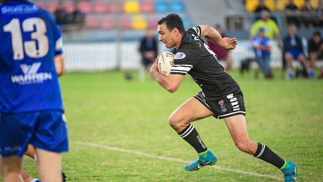 NEW ROLE: Matthew Ross at full speed for Eastern Suburbs on Saturday while playing in the halves. INSET: Easts player Chris Ford scores against the Roos in the win. Picture: Brian Cassidy