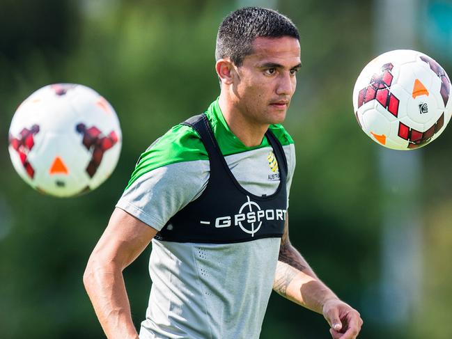 Socceroos training at Olympic Park. Tim Cahill. Picture Stuart Walmsley