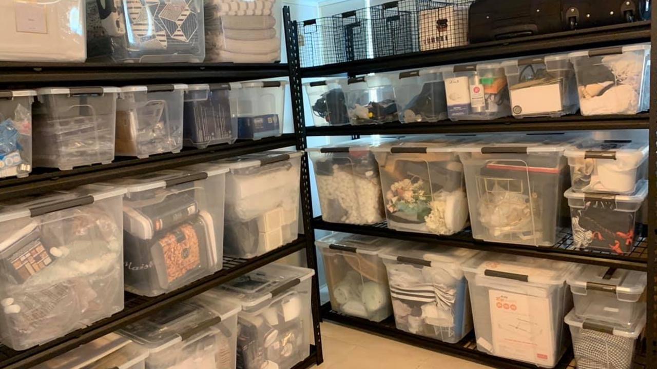 She bought all the storage containers before isolation began. Picture: Leanne Marie