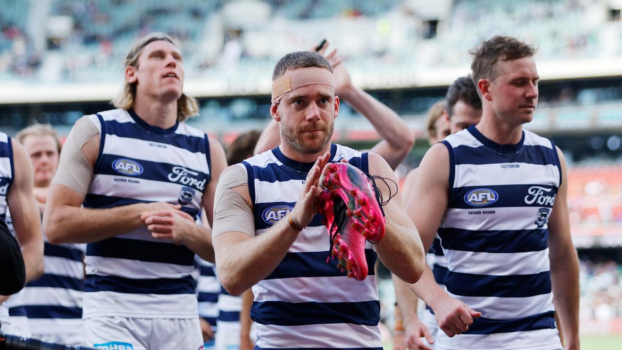 The Suns leave the field after a win during the 2023 AFL Round 12 News  Photo - Getty Images