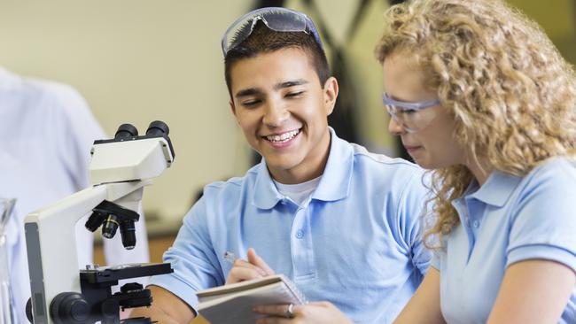 The number of high school students studying science and maths subjects is in free fall, a new report has warned. Picture: iStock